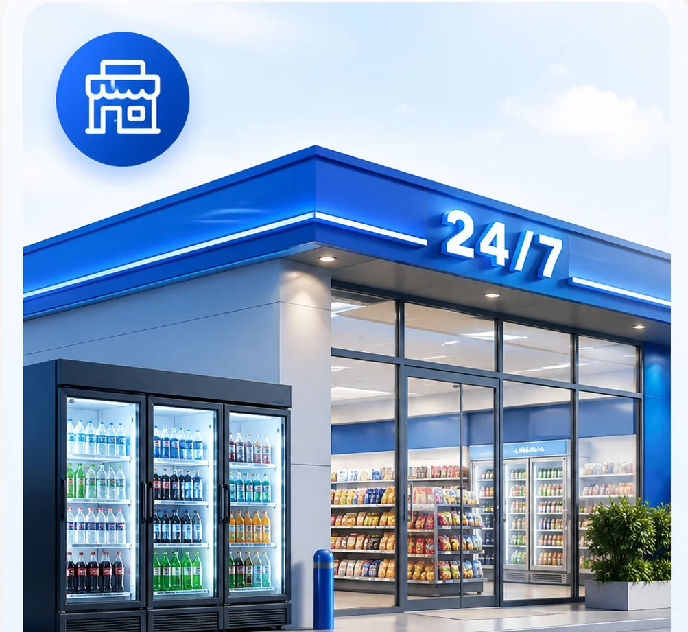 Commercial refrigeration equipment for convenience stores