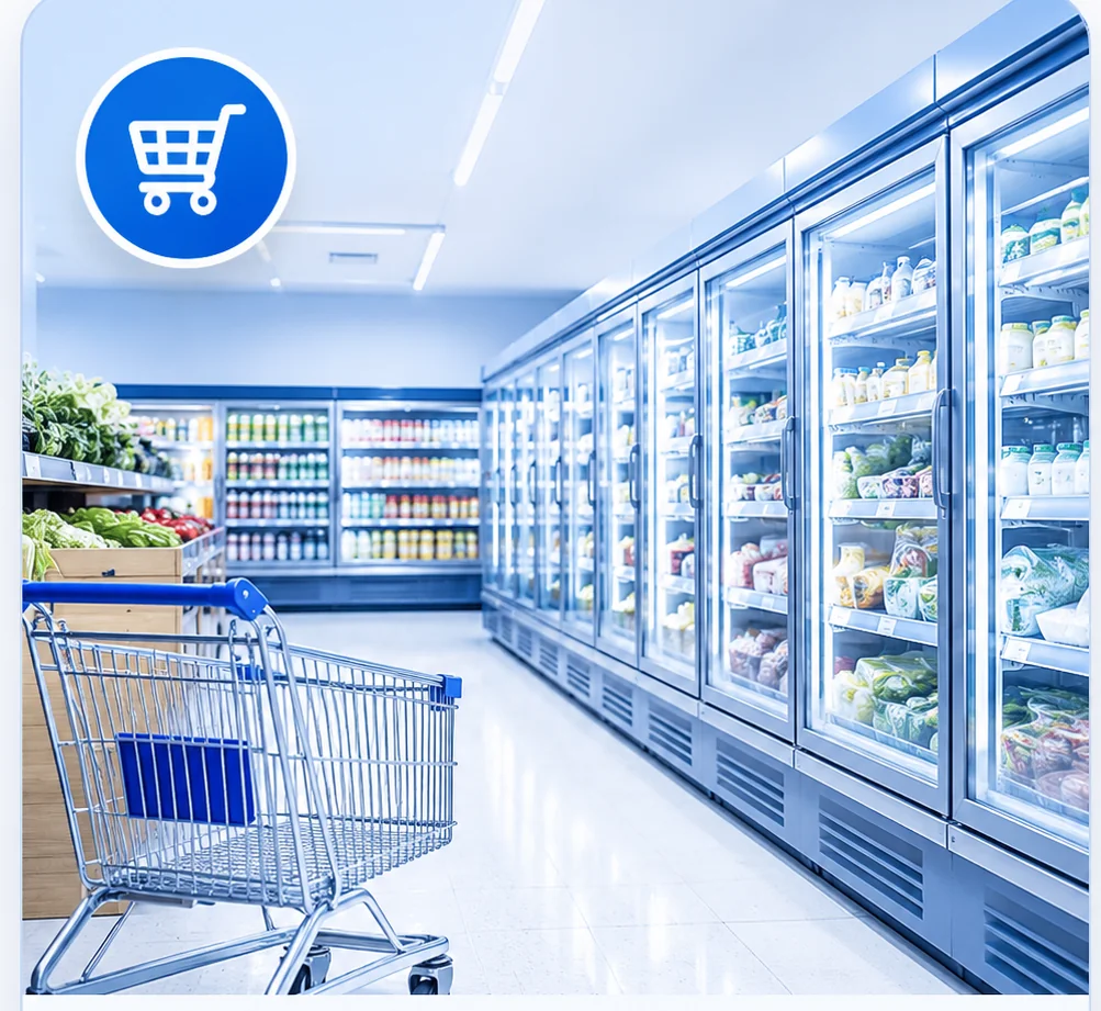 Commercial refrigeration equipment for small supermarkets
