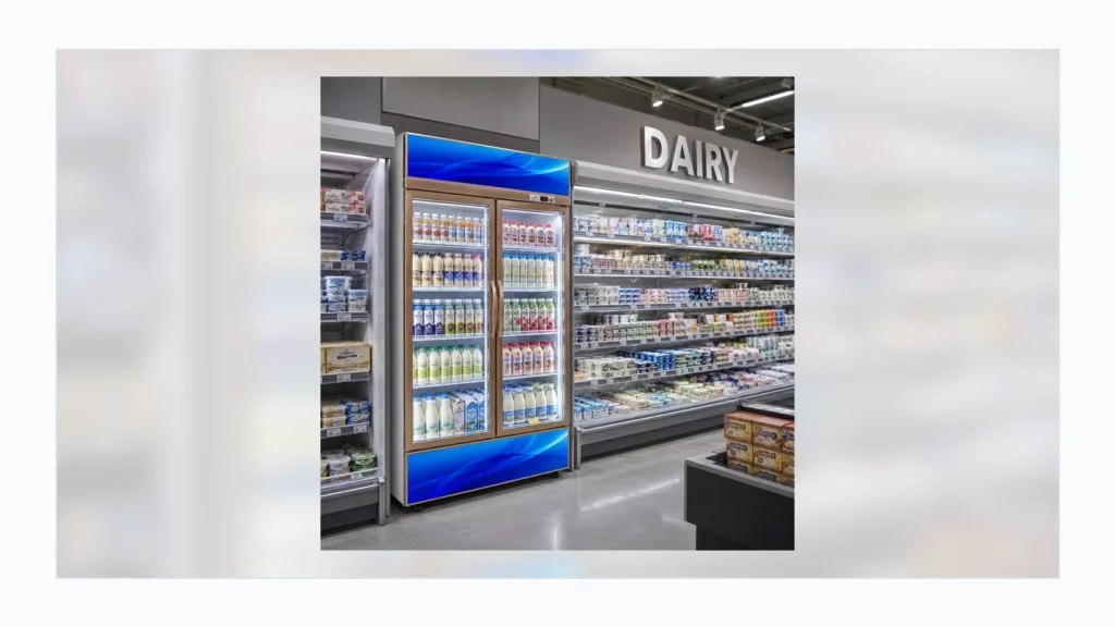 Beverage cooler display for dairy drinks and chilled retail products