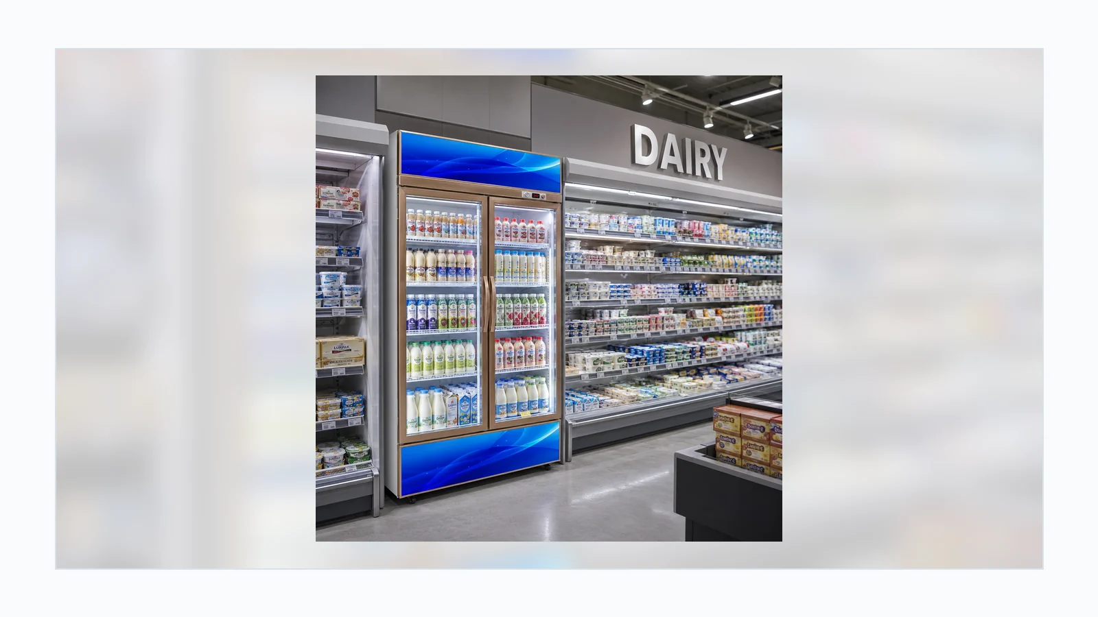 Beverage cooler display for dairy drinks and chilled retail products