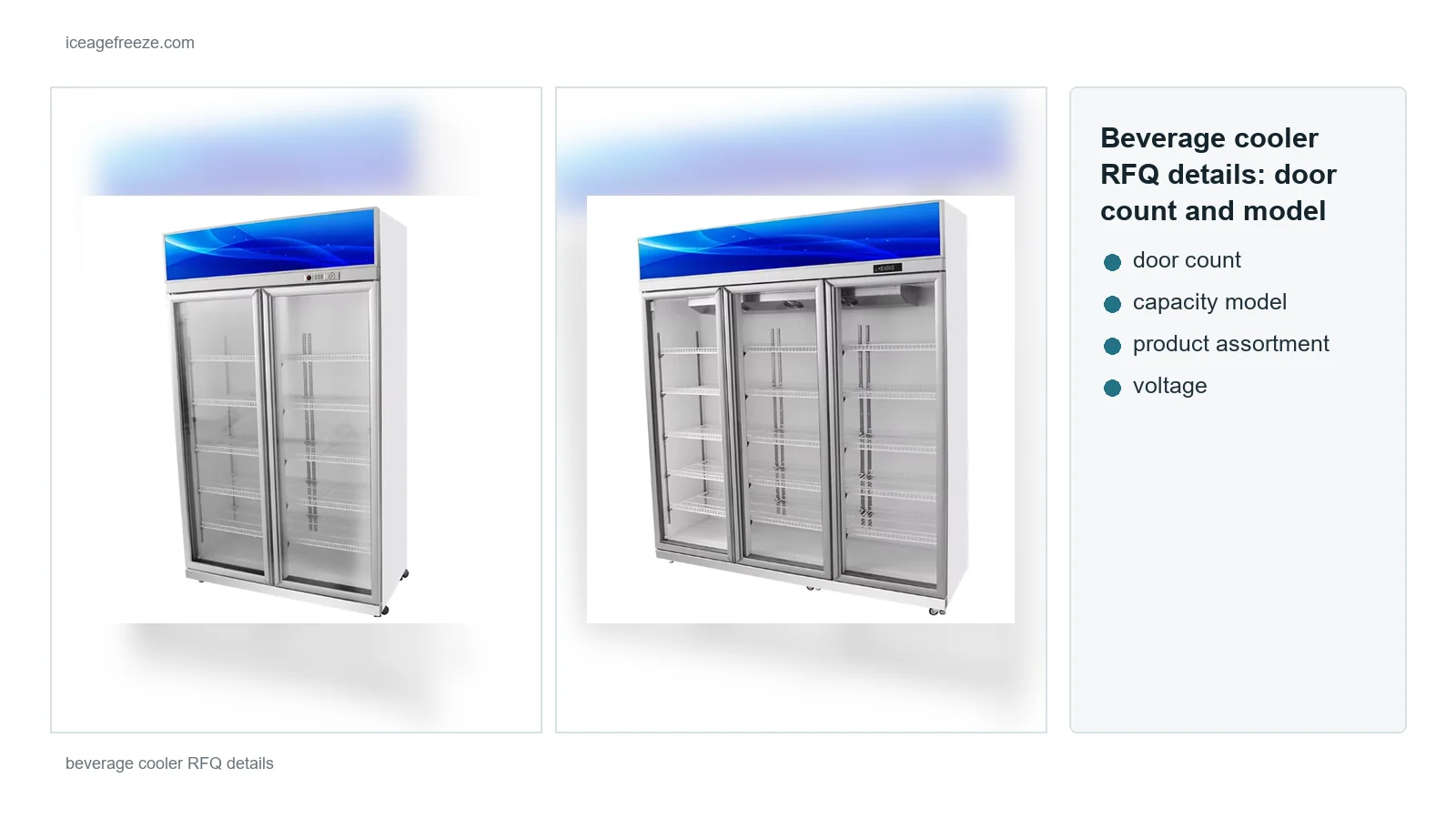 Beverage cooler RFQ details with door count and model options