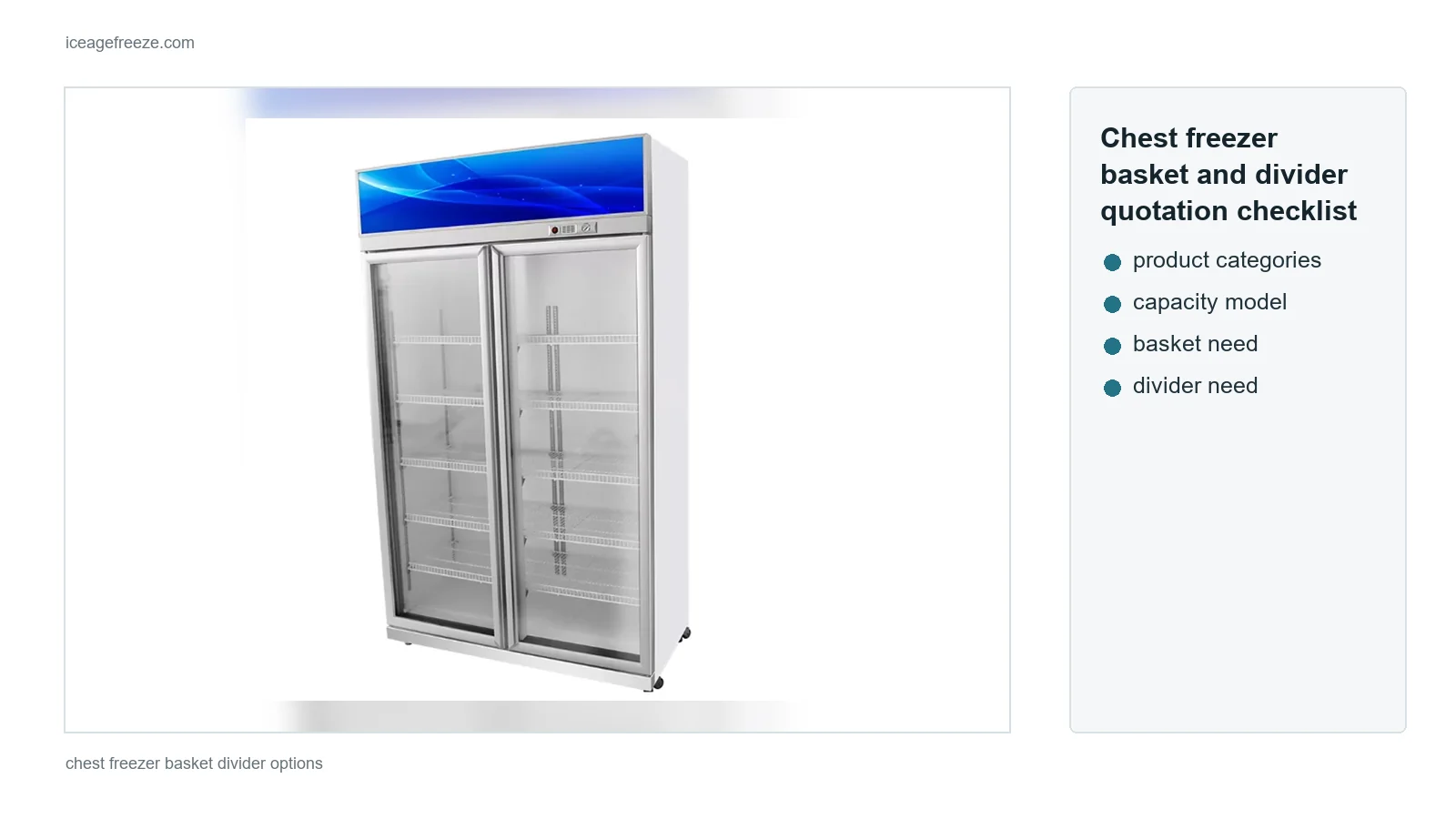 Chest freezer basket and divider quotation checklist