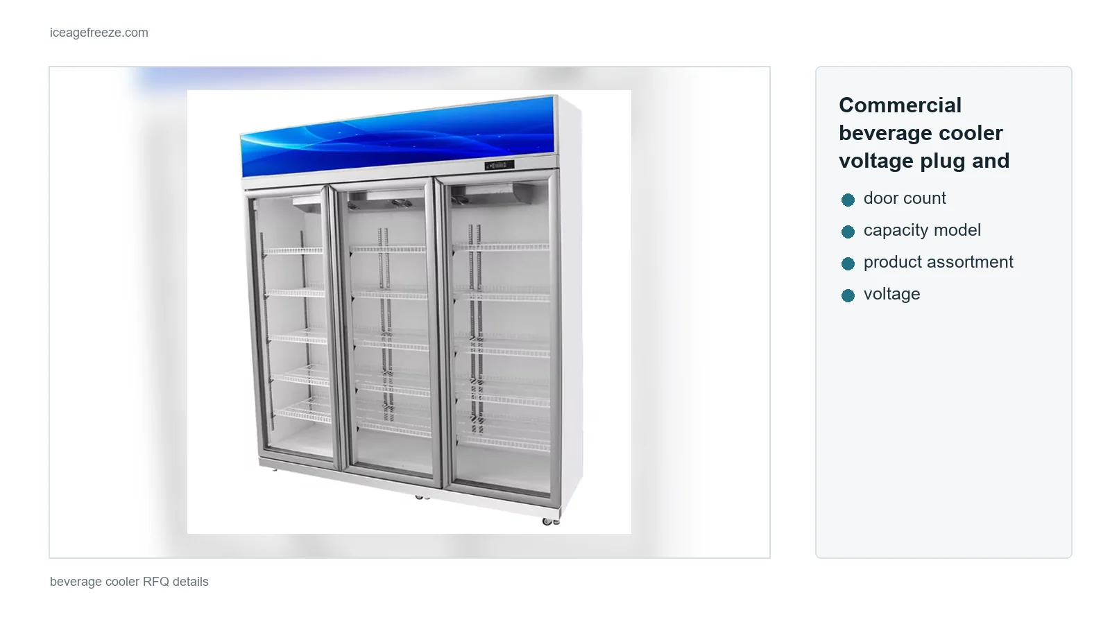 Commercial beverage cooler voltage plug and light box options
