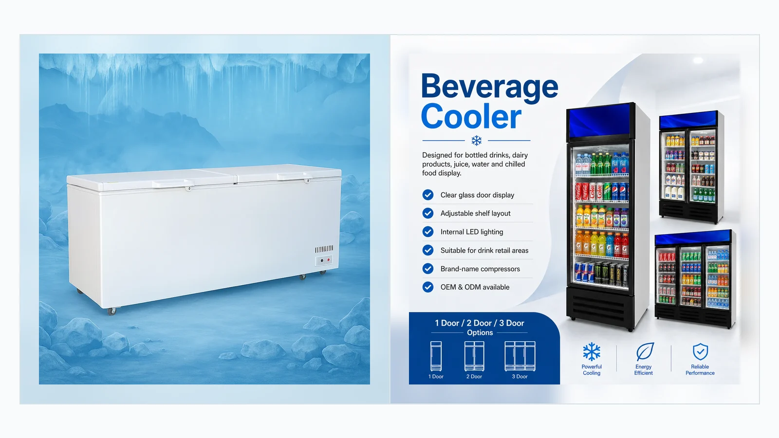 Freezer and beverage cooler temperature range comparison for buyer planning
