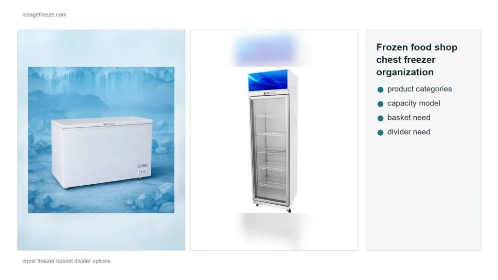 Frozen food shop chest freezer organization planning