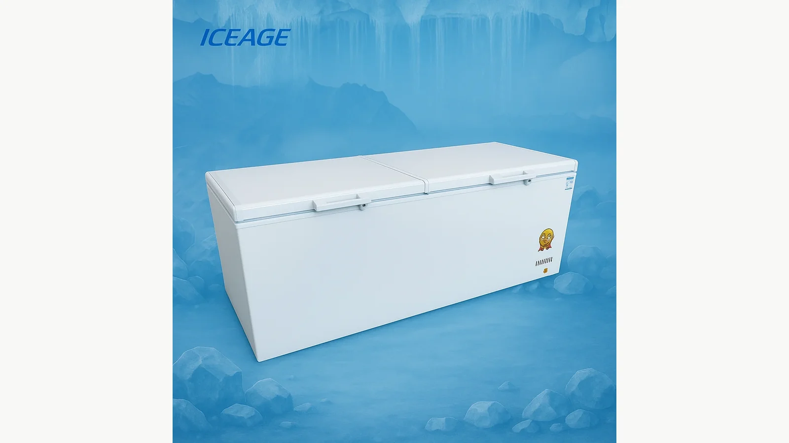 IA-2500 1300 litre chest freezer with a listed rated input of 580 watts
