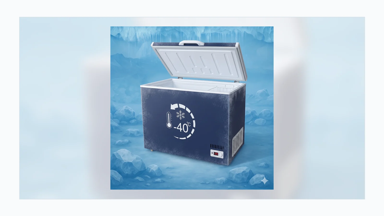 Minus 40 degree commercial chest freezer for deep frozen food storage