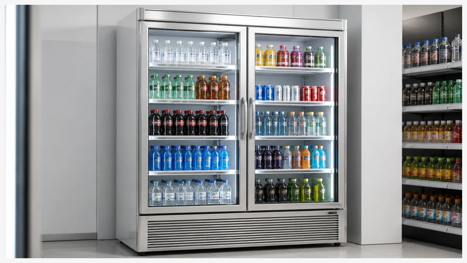 Multi-door beverage cooler display