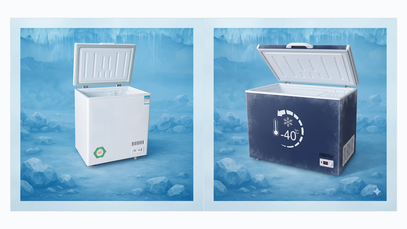 Standard chest freezer and minus 40 degree deep freezer comparison